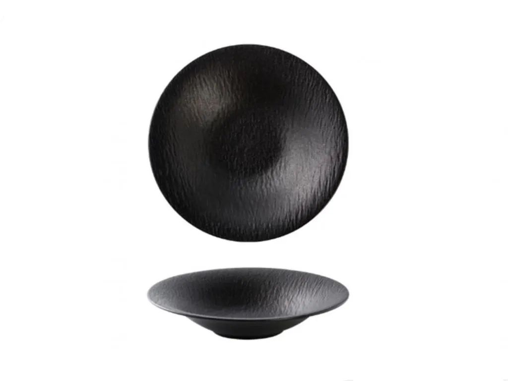 จานปากบานลายหินดำ 11 นิ้ว #CRM0935