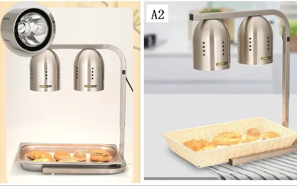 #ZB-BA02 โคมไฟอุ่นอาหาร 2 หัว (30*50*70 cm.)