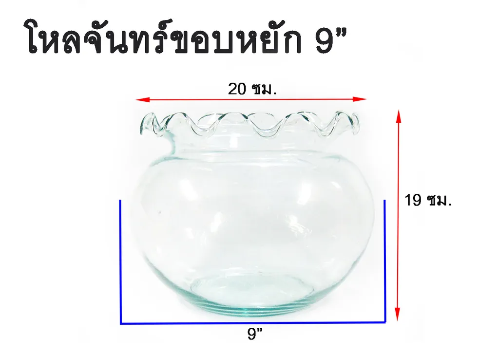 โหลจันทร์ขอบหยัก 9" (1*4)