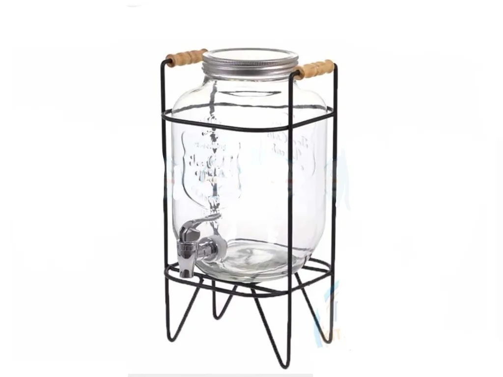 1841-4L โหลแก้วจ่ายน้ำผลไม้พร้อมฐานลวด จุ 4.0ลิตร (1*6)