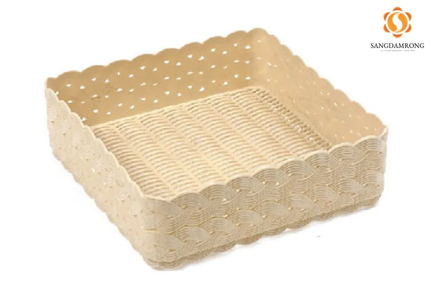 RW0491/1 ตะกร้าลายหวาย (21.5x21.5x7cm.) 1*36