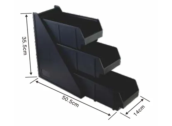#LLH-2 ที่ใส่หลอด 3 ช่อง - ดำ