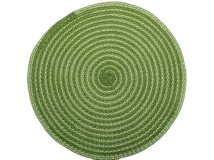 STP025 เสื่อรองจานทรงกลม ลายลูกไม้ เขียว 38ซม.