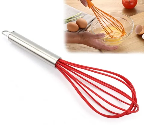 ตะกร้อตีไข่หัวซิลิโคน 10"