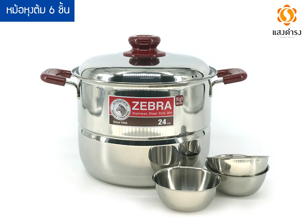 ชุดหม้อหุงต้ม Velvet 6 ชิ้น #1637190 (1*6) (ม้าลาย)