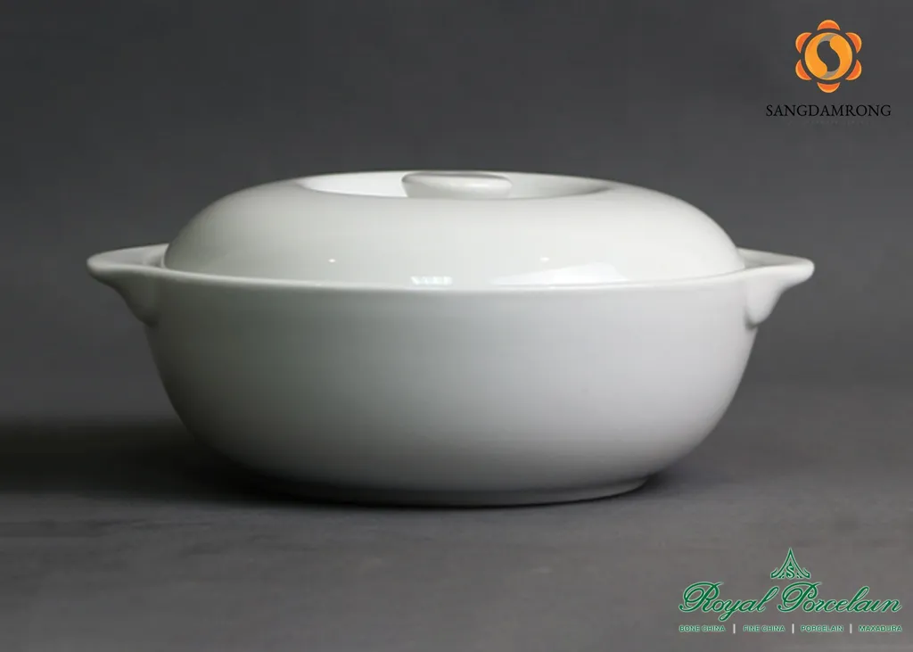 #P4074/L w/w ชามซุป+ฝา 15.5cm. (1*2*12)