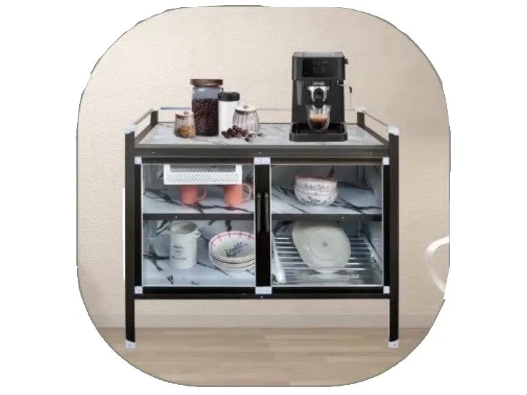 E-100 ชั้นวางของปูกระเบื้อง สีชา (100*45*90cm.)