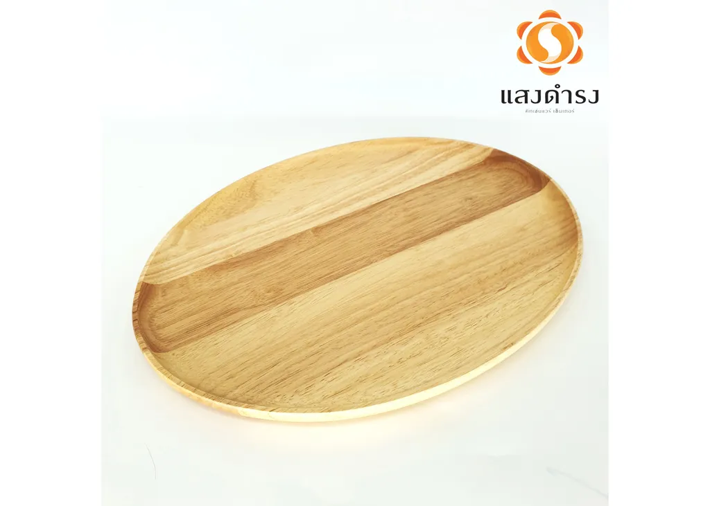 จานไม้ทรงรีสีขาว L (30*39.5 cm)