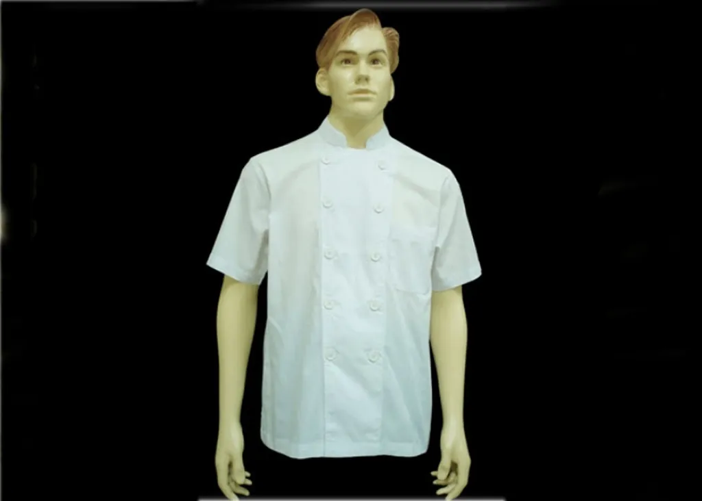 เสื้อเชฟแขนสั้นกระดุมแปะ XL 46"