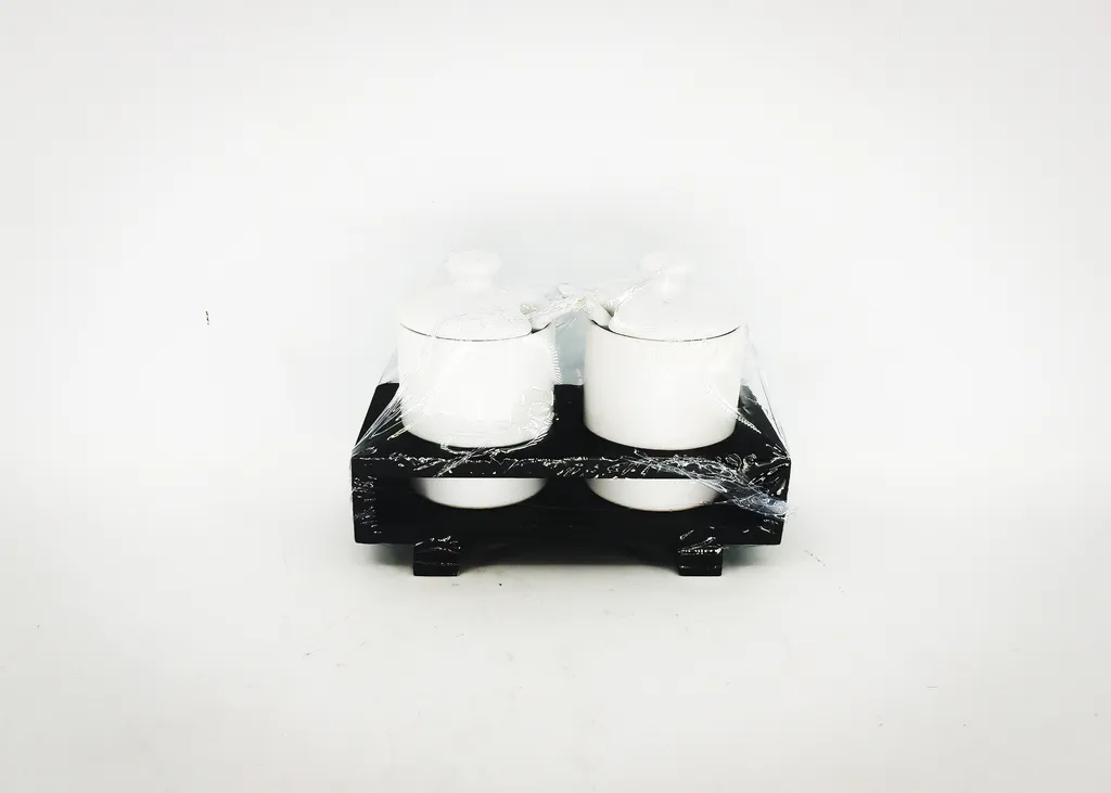 ชุดเครื่องปรุง2หลุมยาว ขาว