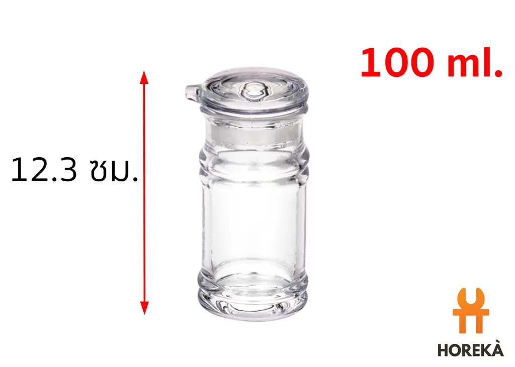 ขวดเครื่องปรุงอะคริลิคกลมใส #8110 (D5.5*12ซม.) (1*72)