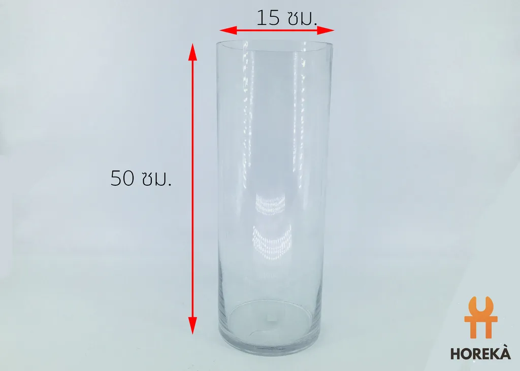 แจกันแก้วกลม 15*50 ซม. (1*12)