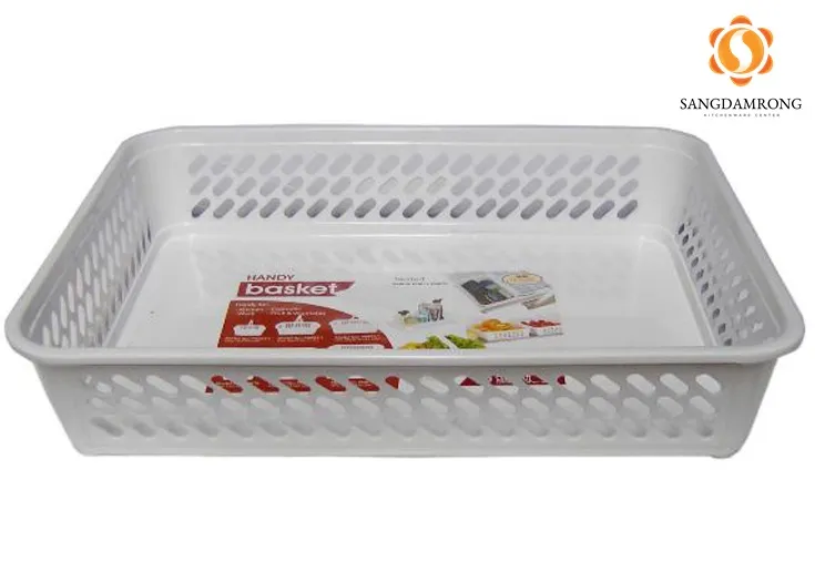 PN878 ตะแกรงเหลี่ยมทรงตื้นใหญ่ 25x32.5x6 ซม.