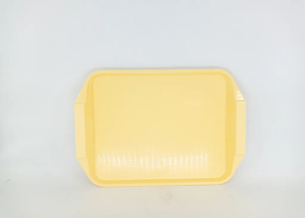 T128 สีครีมไข่ไก่ ถาดเสริฟเหลี่ยม ABS (12*17")