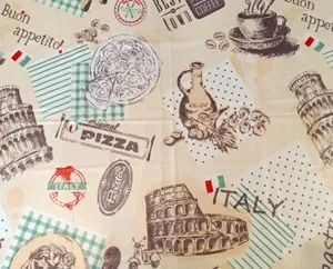 P-141 ผ้าปูโต๊ะพีวีซี หน้าเดียว สีครีม 135*3000 ซม.