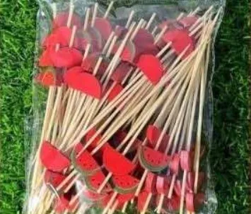 ไม้จิ้มแฟนซี 12 ซม. แบบ B - แตงโม (1*100)