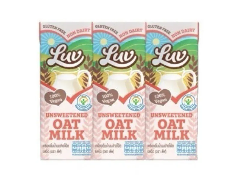 Luv น้ำนมข้าวโอ๊ต รสจืด Unsweetened 180ml. เฮอริเทจ