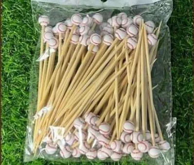 ไม้จิ้มแฟนซี 12 ซม. แบบ B - เบสบอล (1*100)