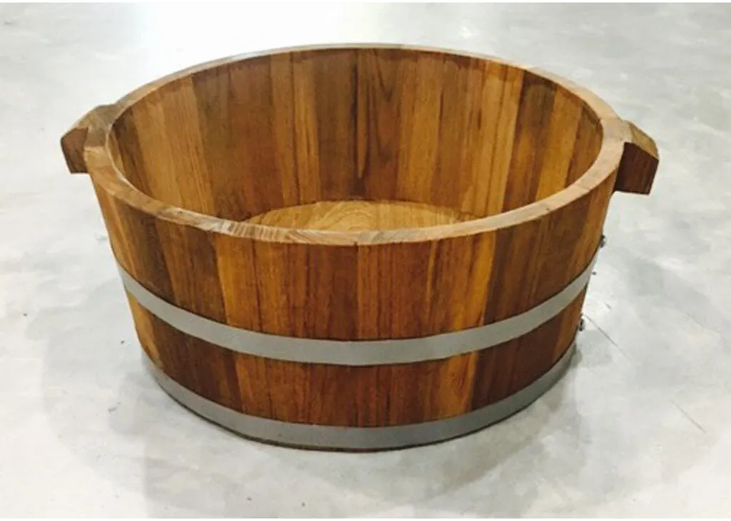 ถังไม้สักทรงกลม 19"x8" (49cm)