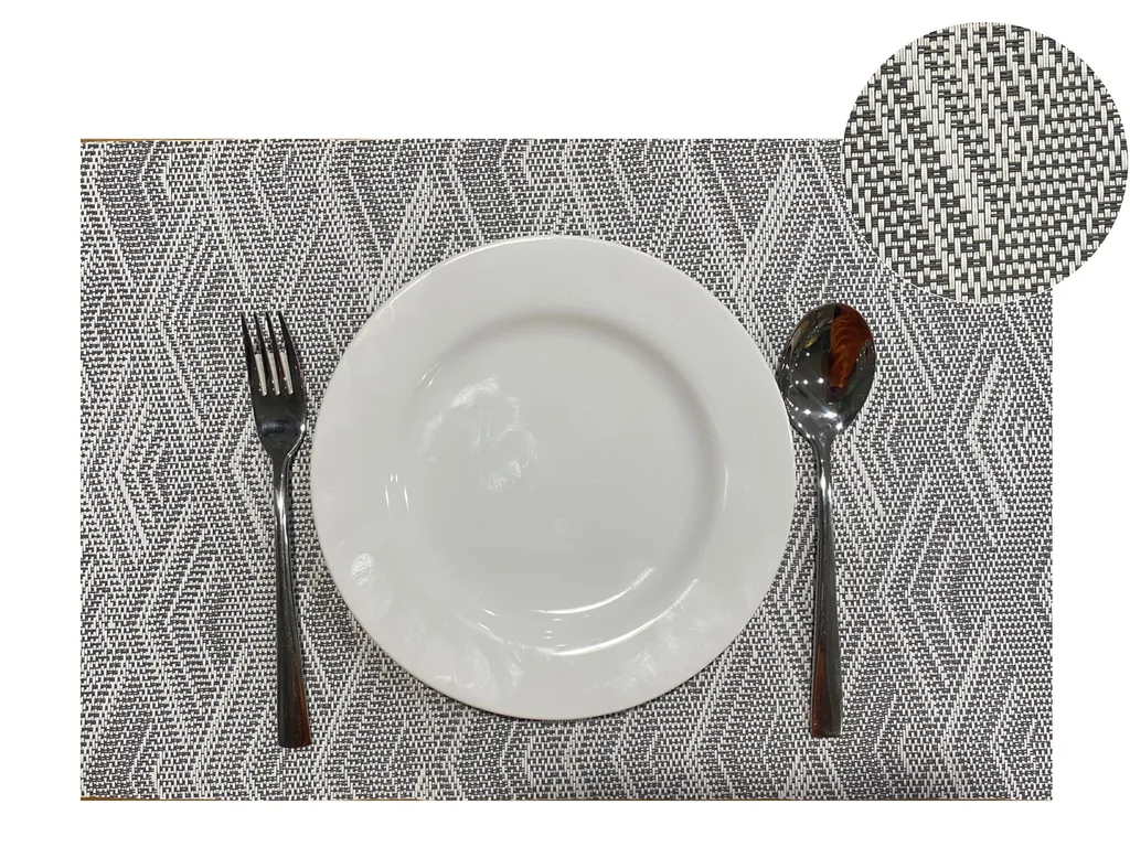 PM0468TH-2 เสื่อรองจาน เหลี่ยม เทา (30*45ซม.)