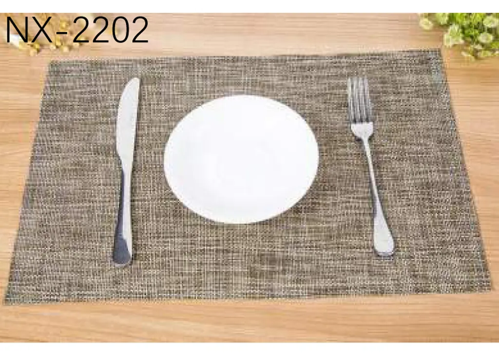 #ST220126 เสื่อรองจาน2x2ลายผ้ากาแฟ เส้นคู่ (30*45ซม.) NX-220