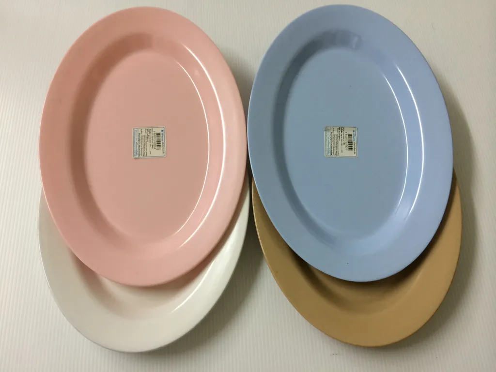 P916-10 จานเปล ฟ้า (1x12)