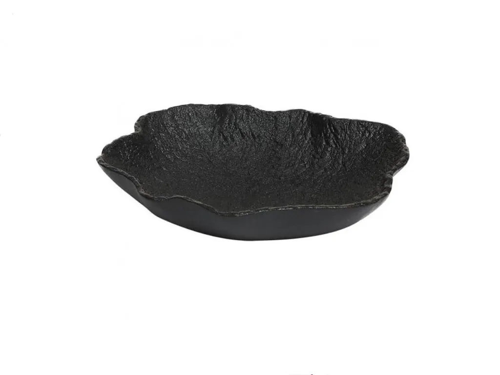 ชามขอบหยักลายหินดำ 19ซม. #CRM0895