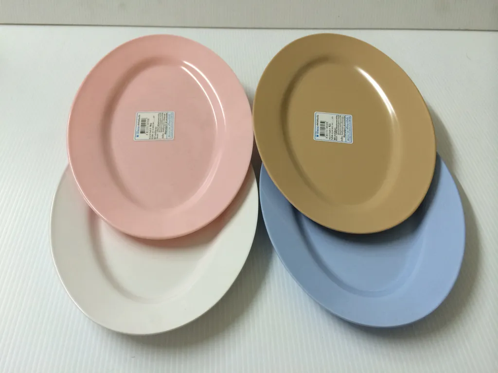 P914-8 จานเปล ชมพู (1x12)