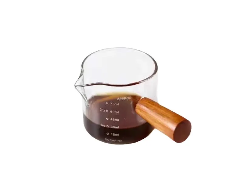 แก้วตวงขีด ด้ามไม้ 75ml.