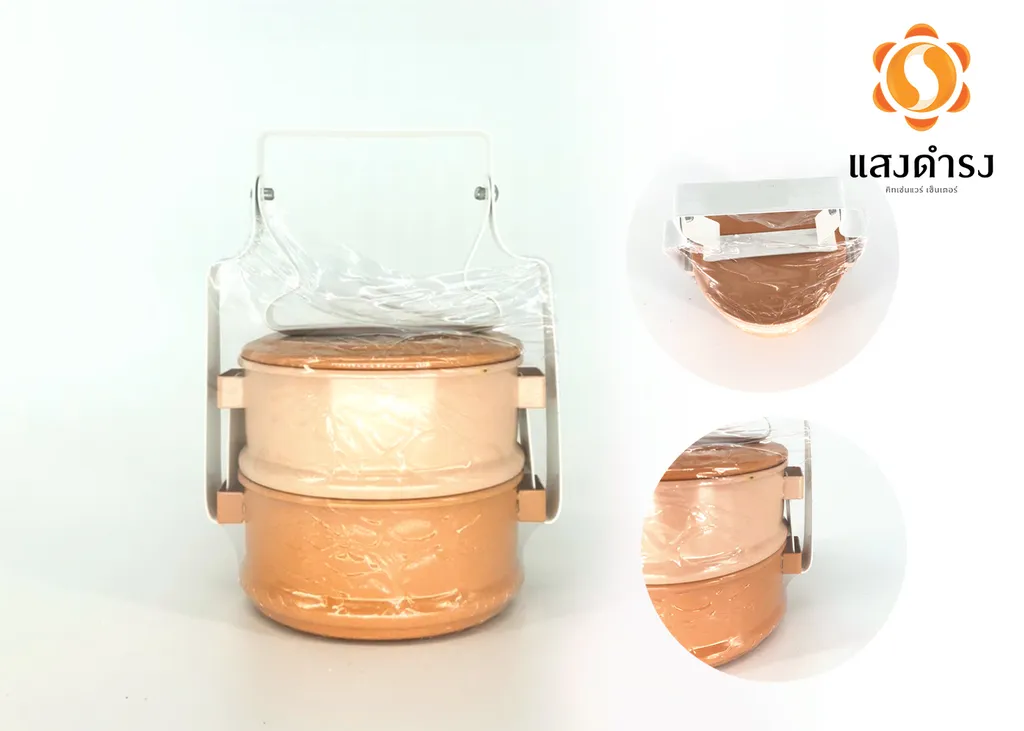 11/2 ปิ่นโตเคลือบแฟนซีทรงตรง (ลังละ 10 เถา)