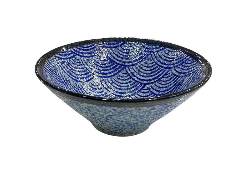 ชามปากบานลายคลื่นสีน้ำเงิน 7 CRM1000