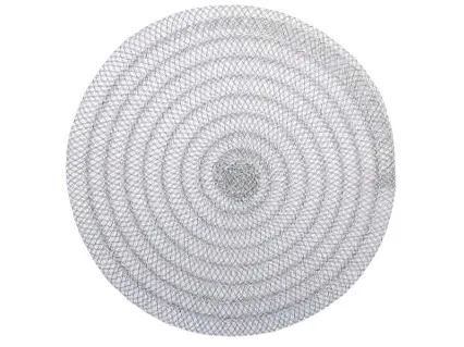 STP022 เสื่อรองจานทรงกลม ลายขด ขาว 38ซม.