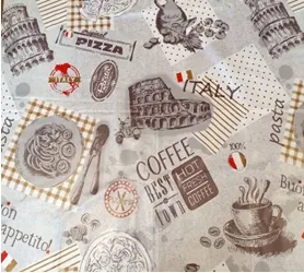 P-141 ผ้าปูโต๊ะพีวีซี หน้าเดียว สีเทา 135*3000 ซม.