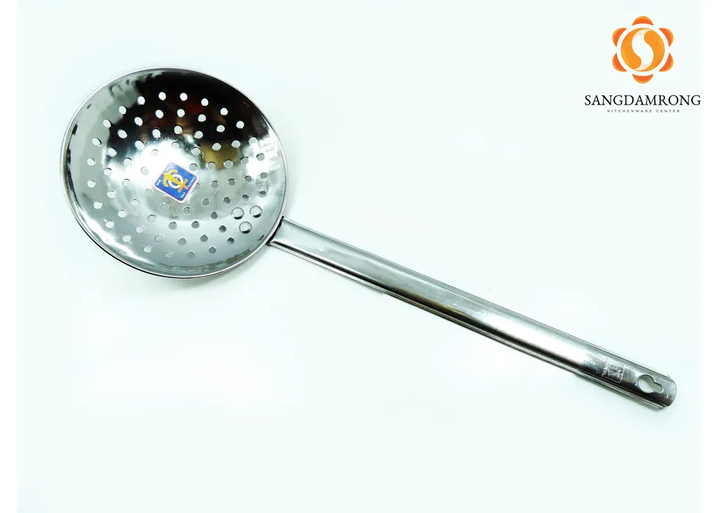 ตักของทอดรูกลมด้ามSL 8" (0187)สมอ