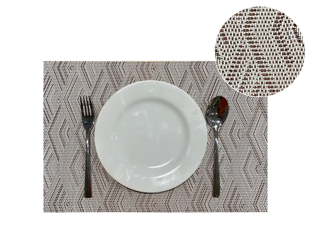 PM0468TH-1 เสื่อรองจานเหลี่ยม น้ำตาล (30*45ซม.)