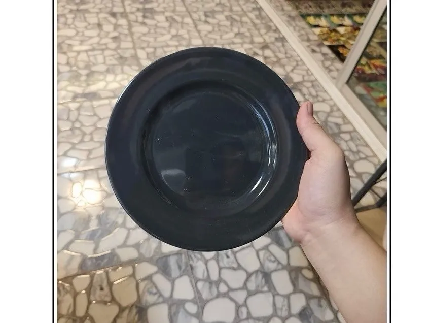 จานตื้น 10.5 นิ้ว เทาดำ