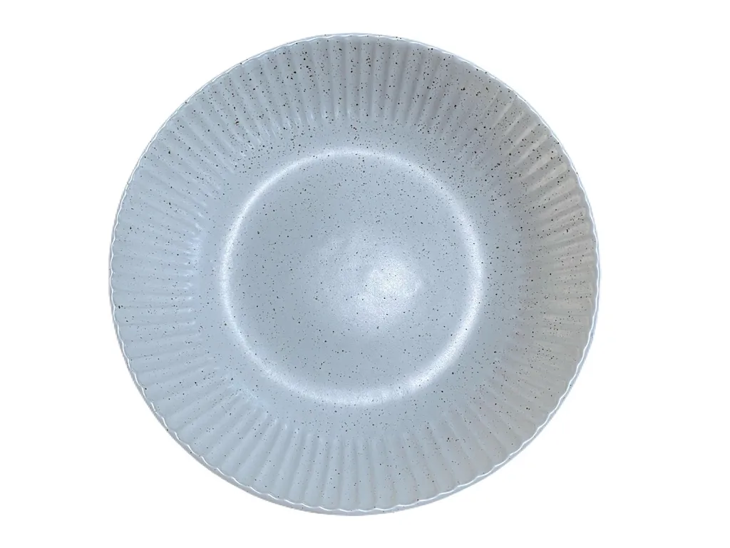 จานลึก 9 สีขาวจุด