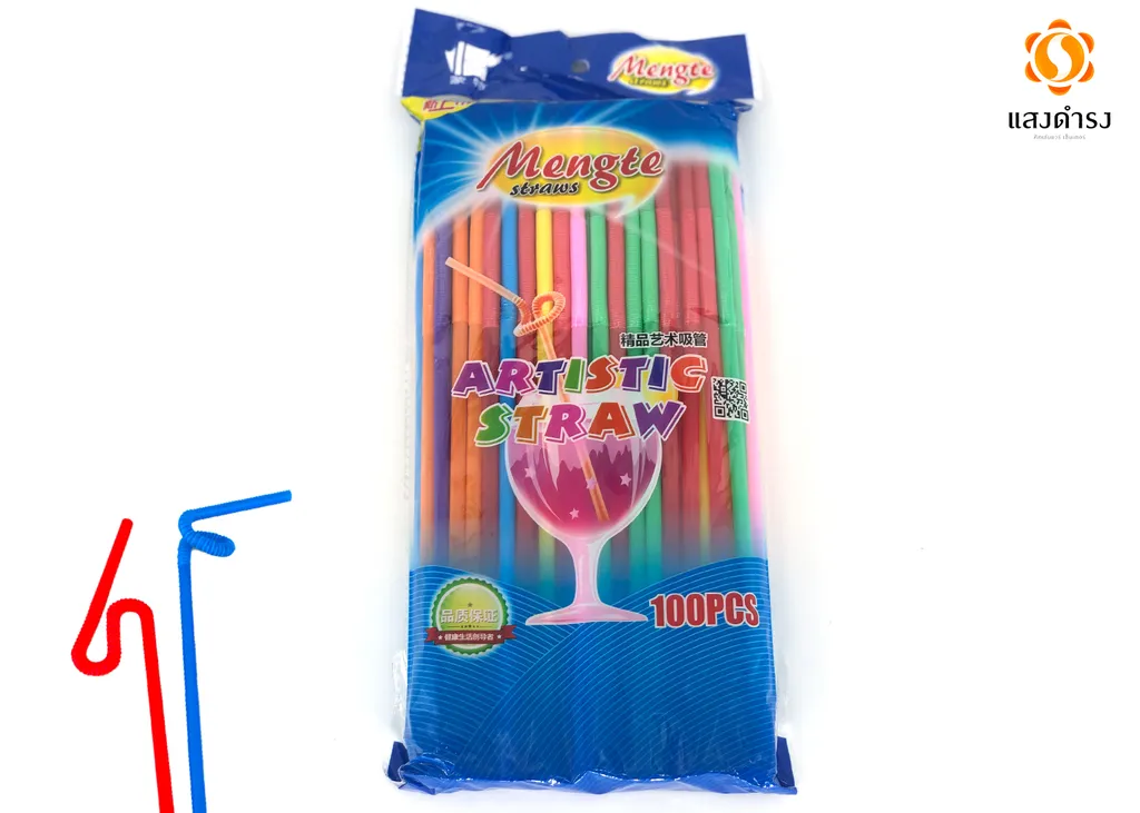 หลอดคละสีแฟนซี 0.6x26cm. (1*100*100)