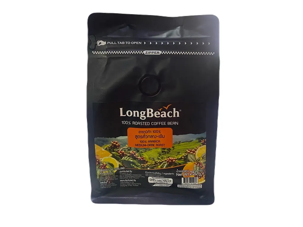 ลองบีชกาแฟอาราบิก้า 100% สูตรคั่วกลาง-เข้ม 250ก.