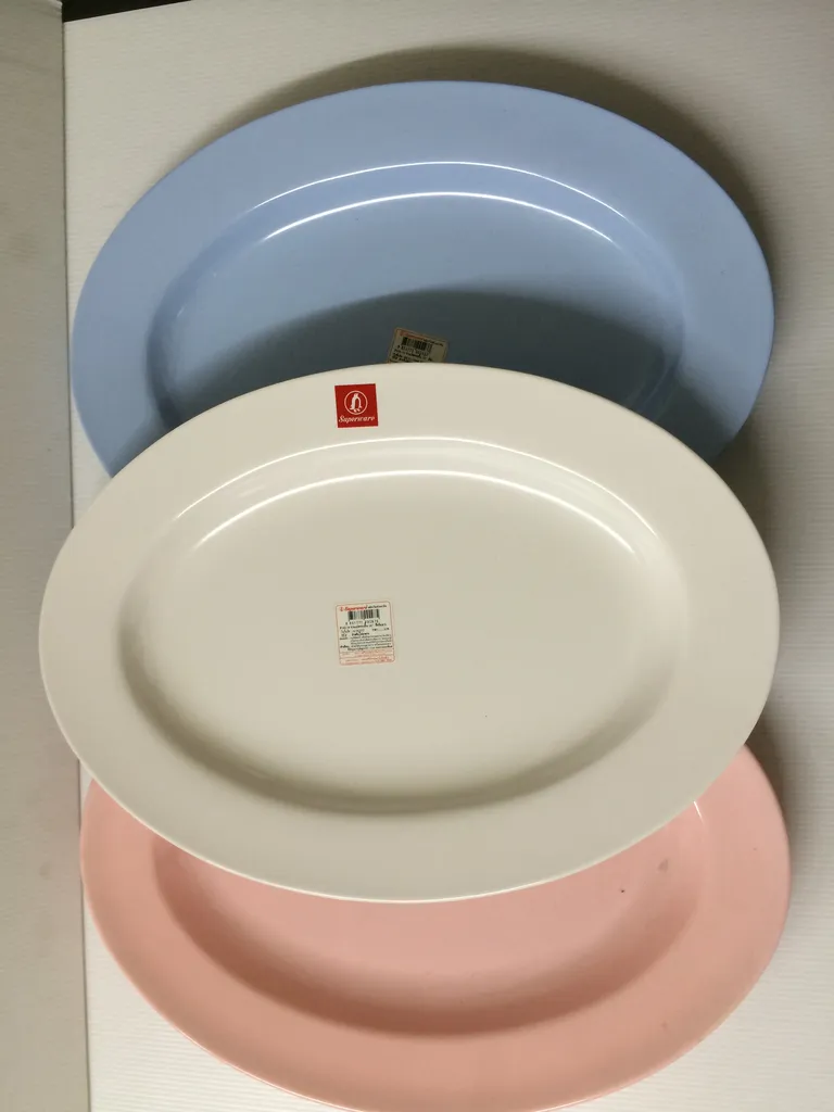 P142-14 จานเปลทรงตื้น 14" ฟ้า (1x12)