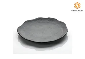 H160112 จานกลมขอบหยัก 12 ดำ 30.6cm.