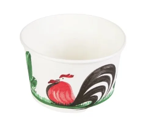 (D) #PL003 ถ้วยกระดาษ 850cc ลายไก่ (1*50*10)