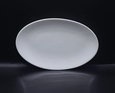 จานเปลรูปไข่ 9" พอร์ซเลน (1x48)