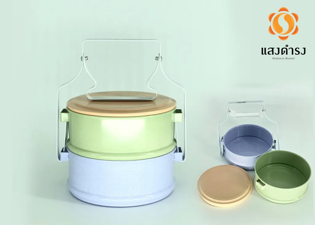 14/2 ปิ่นโตเคลือบแฟนซีทรงตรง (ลังละ 10 เถา)