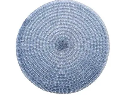 STP024 เสื่อรองจานทรงกลม ลายลูกไม้ ฟ้า 38ซม.