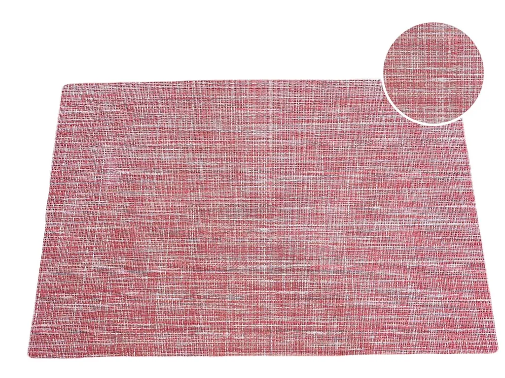 PM000221-3 เสื่อรองจานเส้นคู่สลับ แดง(30*45ซม.)