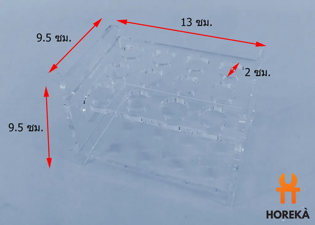 ถาดเสิร์ฟเหล้าหลอดแก้วอะคริลิค 3*4ช่อง #FJ-1802