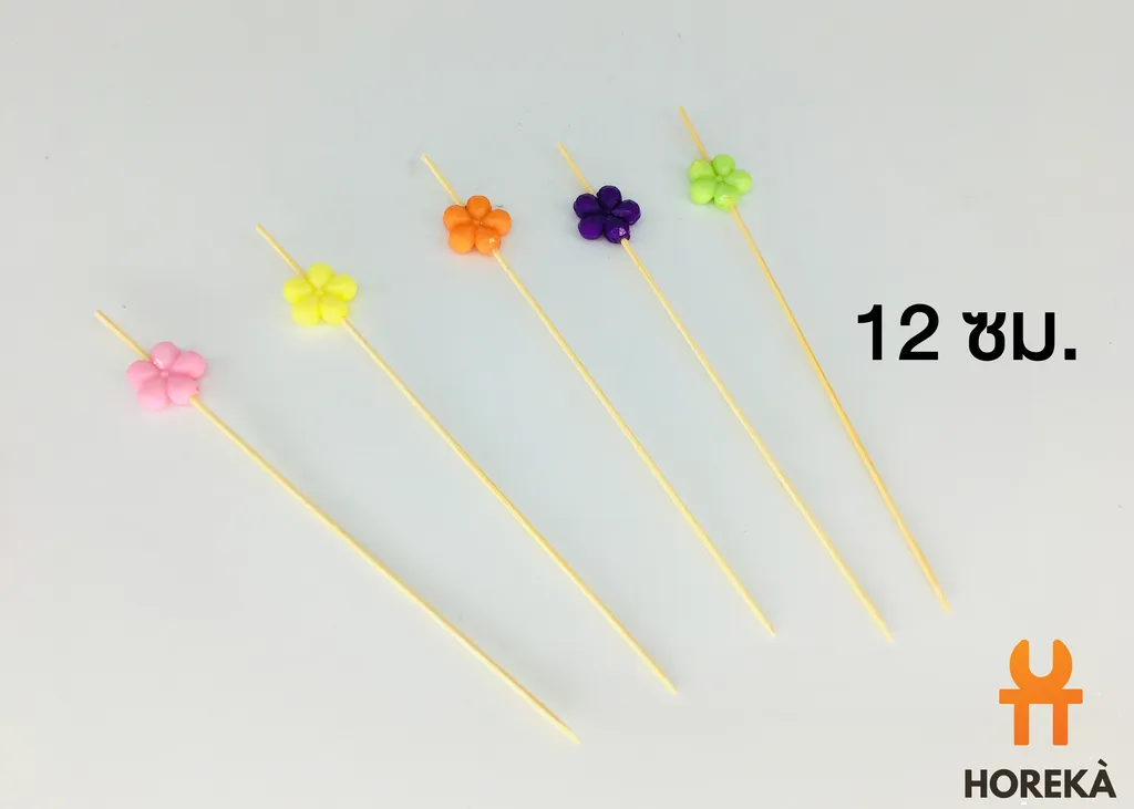 ไม้จิ้ม 12 ซม. - รูปดอกไม้ #BP5412 (50อัน/แพ็ค) (1*50*200)