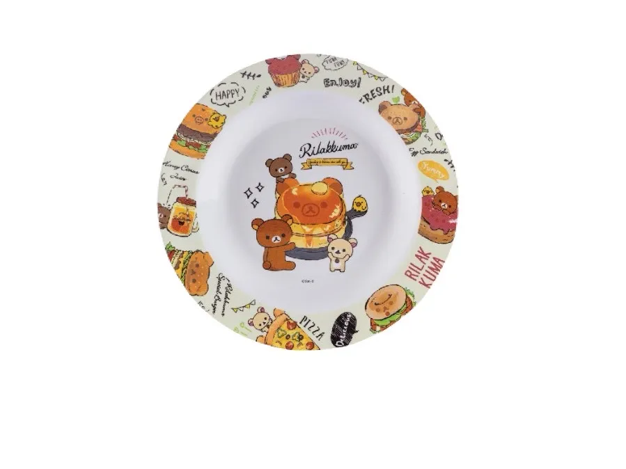 (D)P304-9 จานทรงลึก 9 ริลัคคุมะ แฮปปี้ฟู้ด (1*6)