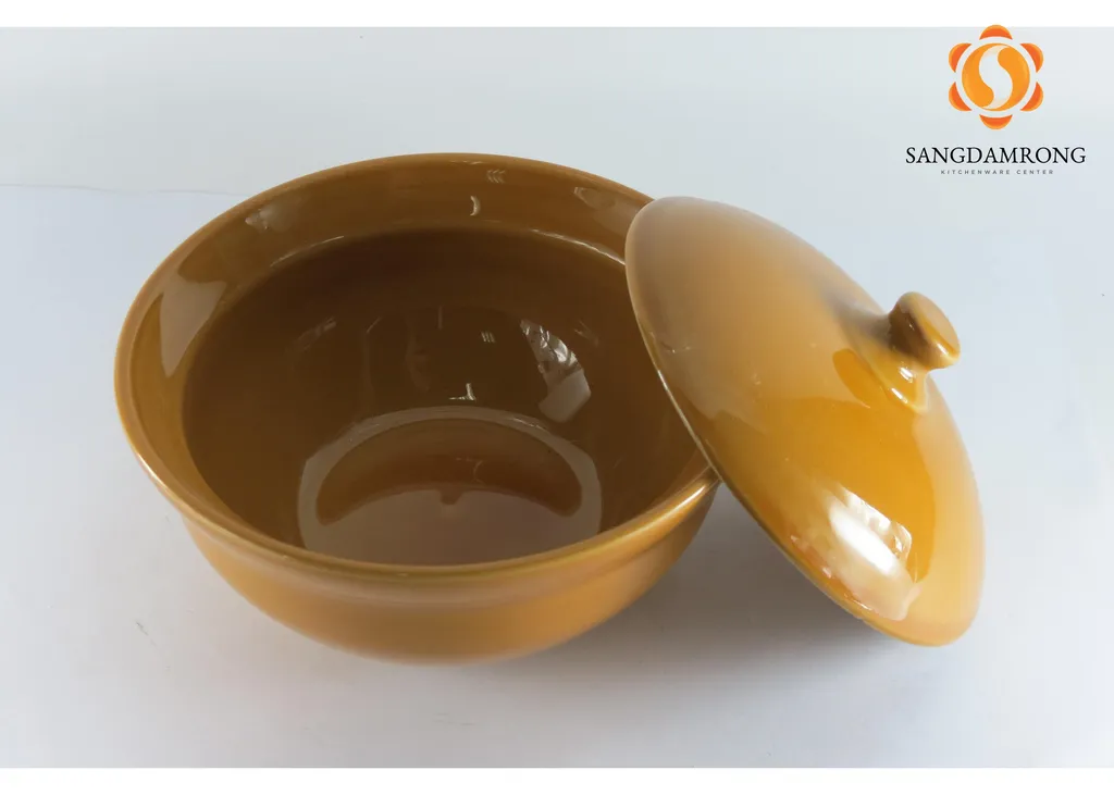 ชามซุป+ฝา 4" ตาล